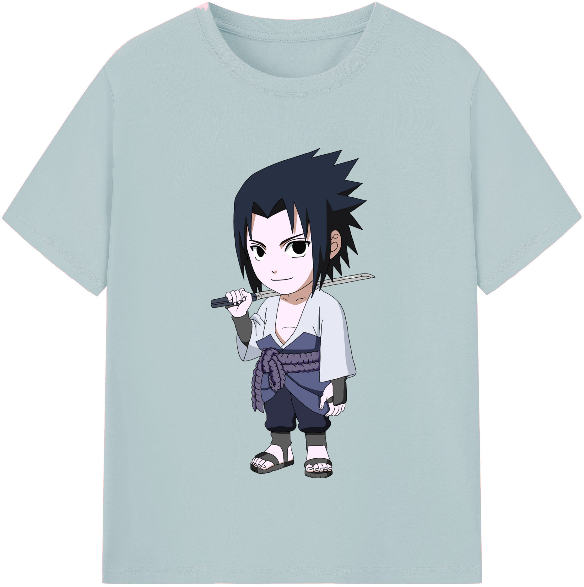 （画像用） NARUTO -ナルト- うちは サスケ Uchiha Sasuke 綿100％半袖Tシャツ（フロントプリント）
